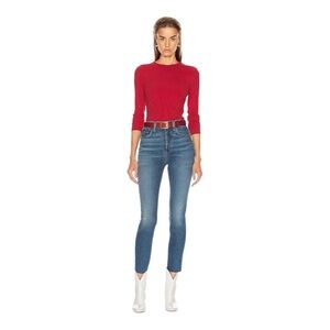 RE/DONE 60’s Long Sleeve Bodysuit in Red Orange